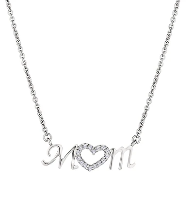 .06 Carat of Diamonds "Mom" Pendant, Sterling Silver.....................NOW