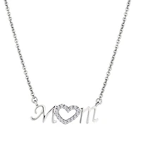 .06 Carat of Diamonds "Mom" Pendant, Sterling Silver.....................NOW