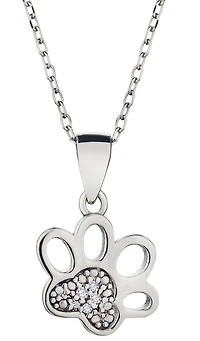 .02 Carat Diamond "Paw" Pendant, Sterling Silver.....................NOW
