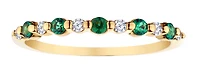 Created Emerald & White Sapphire Band, 10kt Yellow Gold.....................NOW
