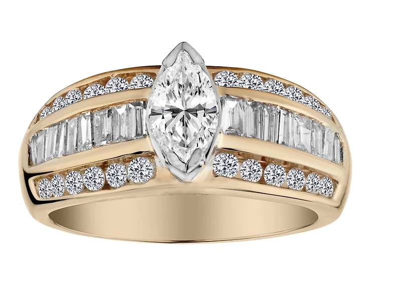 1.50 Carat of Diamonds Ring, 14kt Yellow Gold.....................NOW