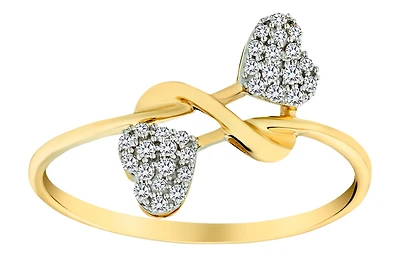 .12 Carat of Diamonds "Double Heart" Ring, 10kt Yellow Gold.....................NOW