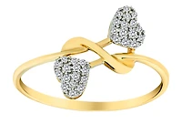 .12 Carat of Diamonds "Double Heart" Ring, 10kt Yellow Gold.....................NOW