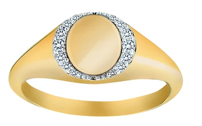 .10 Carat of Diamonds Signet Ring, 10kt Yellow Gold.....................NOW