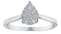 .25 Carat of Diamonds Pear Shaped Cluster Rings, 10kt White Gold.....................NOW