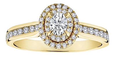 .63 Carat of Diamonds Halo Engagement Ring, 14kt Yellow Gold.....................NOW