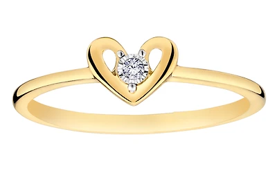 03 Carat of Diamonds Heart Ring