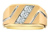 .50 Carat of Lab Grown Diamonds "Past, Present, Future" Men's Ring, 10kt Yellow Gold.....................NOW