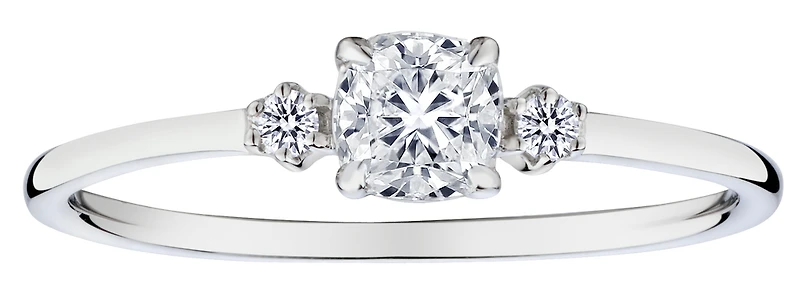 .42 Carat of Lab Grown Diamonds "Past, Present, Future" Engagement Ring, 10kt White Gold.....................NOW