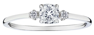 .42 Carat of Lab Grown Diamonds "Past, Present, Future" Engagement Ring, 10kt White Gold.....................NOW