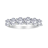 2.00+ Carat Of Lab Grown Diamonds 6 Stone Anniversary Ring, 14kt White Gold.....................NOW