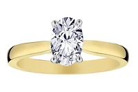 1.00+ Carat Of Lab Grown Diamonds "Oval" Cut Hidden Halo Ring, 14kt Two Tone.....................NOW