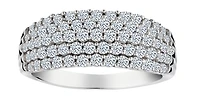 1.00 Carat of Lab Grown Diamonds 5 Row Band Ring, 10kt White Gold.....................NOW