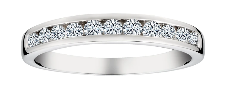.50 Carat of Lab Grown Diamonds Channel Set Band Ring, Silver.....................NOW