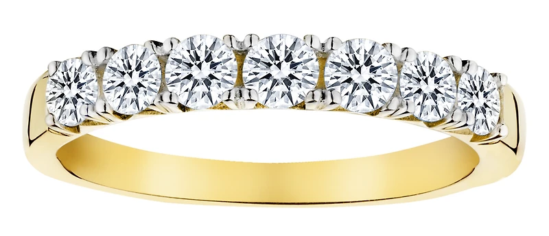 .75 Carat of Lab Grown Diamonds Band Ring, 10kt Yellow Gold.....................NOW