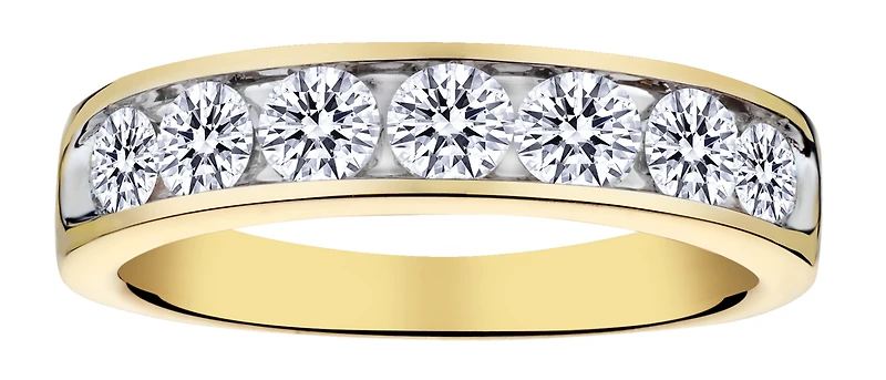 1.00 Carat of Lab Grown Diamonds Channel Set Band Ring, 10kt Yellow Gold.....................NOW