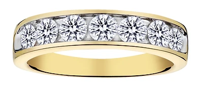 1.00 Carat of Lab Grown Diamonds Channel Set Band Ring, 10kt Yellow Gold.....................NOW