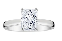 2.00+ Carat Of Lab Grown Diamonds "Radiant" Cut Hidden Halo Ring, 14kt White Gold.....................NOW
