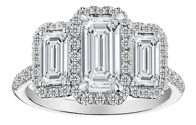 3.00 Carats of Lab Grown Diamonds "Past, Present, Future" Engagement Ring, 14kt White Gold.....................NOW