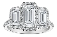 3.00 Carats of Lab Grown Diamonds "Past, Present, Future" Engagement Ring, 14kt White Gold.....................NOW