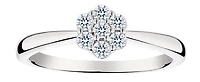 .25 Carat of Lab Grown Diamonds "Flower" Ring, Silver.....................NOW