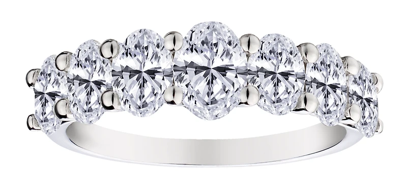 2.02 Carat of Lab Grown Diamonds and .02 Blue Sapphire Band Ring, 14kt White Gold.....................NOW