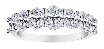 2.02 Carat of Lab Grown Diamonds and .02 Blue Sapphire Band Ring, 14kt White Gold.....................NOW