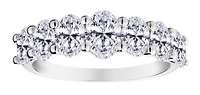 2.02 Carat of Lab Grown Diamonds and .02 Blue Sapphire Band Ring, 14kt White Gold.....................NOW