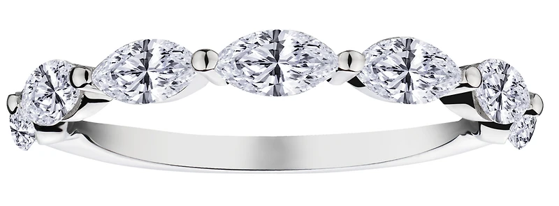 1.00 Carat of Lab Grown Diamonds Marquise Band, 14kt White Gold.....................NOW