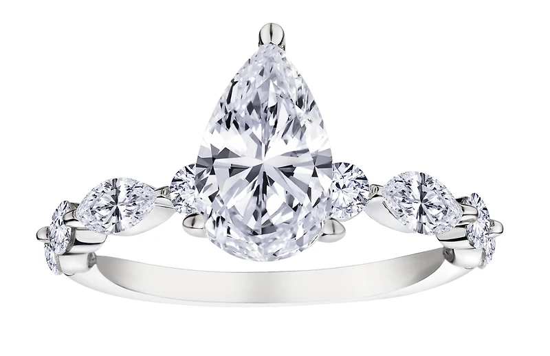 2.27 Carats of Lab Grown Diamonds Engagement Ring, 14kt White Gold.....................NOW