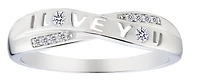 .07 Carat of Lab Grown Diamonds "I Love You" Ring, Silver.....................NOW