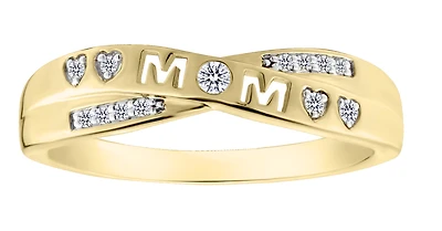 .07 Carat of Lab Grown Diamonds "Mom" Ring, 10kt Yellow Gold.....................NOW