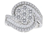 2.00 Carat of Lab Grown Diamonds "Blossom" Ring, 10kt White Gold.....................NOW