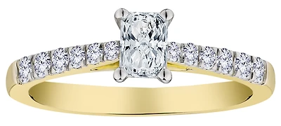 .67 Carat of Lab Grown Diamonds Radiant Engagement Ring, 10kt Yellow Gold