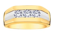 1.00 Carat Of Lab Grown Diamonds "Past, Present, Future" Men's Ring, 10kt Yellow Gold.....................NOW