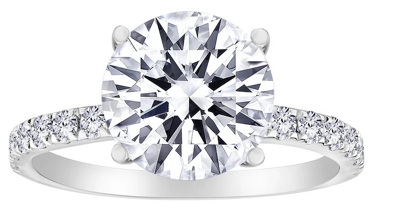 3.38+ Carat Of Lab Grown Diamonds Ring, 14kt White Gold.....................NOW