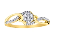 .26 Carat of Lab Grown Diamonds "Flower" Ring, 10kt Yellow Gold.....................NOW