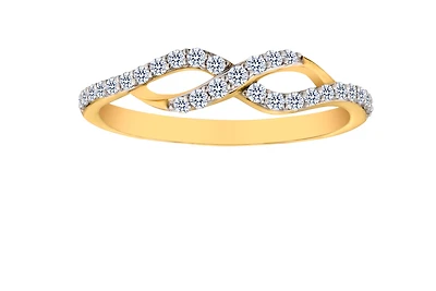 .10 Carat of Lab Grown Diamonds "Infinity" Ring, 10kt Yellow Gold.....................NOW