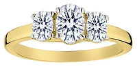 1.00 Carat Of Lab Grown Oval Diamonds "Past, Present, Future" Ring, 10Kt Yellow Gold.....................NOW