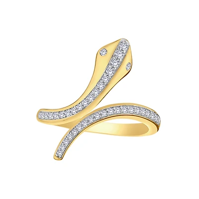 .25 Carat Of Lab Grown Diamonds "Snake" Ring, 10kt Yellow Gold.....................NOW