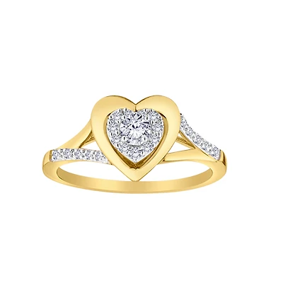 .27 Carat of Lab Grown Diamonds Heart Ring, 10kt Yellow Gold.....................NOW