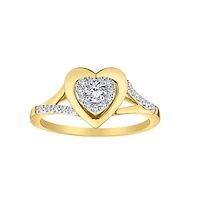 .27 Carat of Lab Grown Diamonds Heart Ring, 10kt Yellow Gold.....................NOW