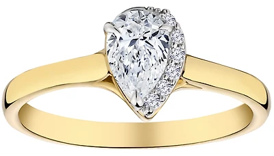 .54 Carat of Lab Grown Diamonds "Pear" Shape Ring, 10kt Yellow Gold.....................NOW