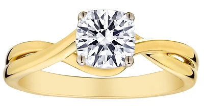 1.08+ Carat of Lab Grown Diamond "Cushion" Cut Engagement Ring, 10kt Yellow Gold.....................NOW