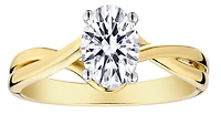 1.00+ Carat of Lab Grown Diamond "Oval" Cut Solitaire Ring, 10kt Yellow Gold.....................NOW