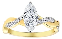 1.20+ Carat of Lab Grown Diamonds "Marquise" Cut Engagement Ring, 10kt Yellow Gold.....................NOW