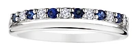 Created Blue Sapphire & .03 Carat of Lab Grown Diamonds Band, 10kt White Gold.....................NOW