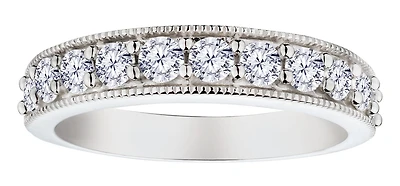 .90 Carat of Lab Grown Diamonds Half Eternity Ring, Sterling Silver.....................NOW