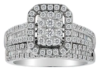 1.00 Carat of Diamonds Halo Ring Set, 10kt White Gold......................................NOW