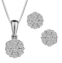1.25 Carats of Diamonds "Flower" Pendant & Earrings Set, 10kt White Gold.....................NOW